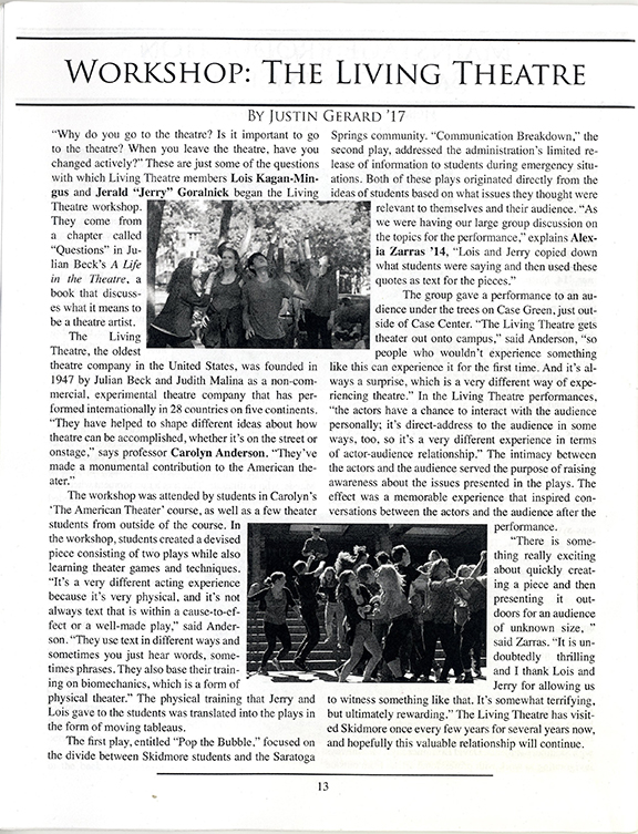 Skidmore College Article