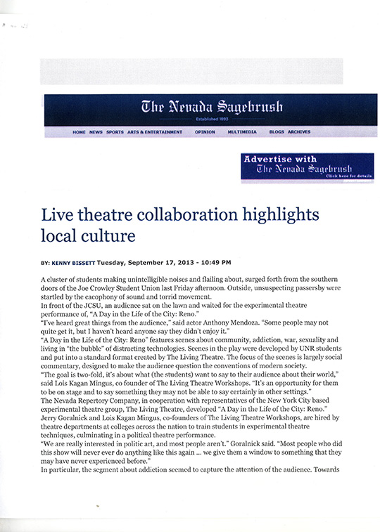 University of Nevada/Reno Sagebrush Review Page 1